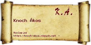 Knoch Ákos névjegykártya