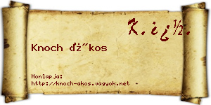 Knoch Ákos névjegykártya